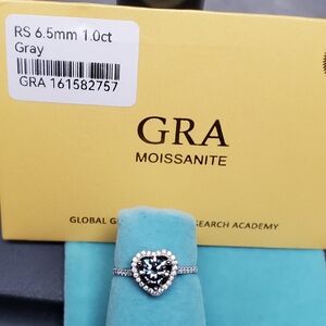 Moissanite S925 Heart Ring With GRA